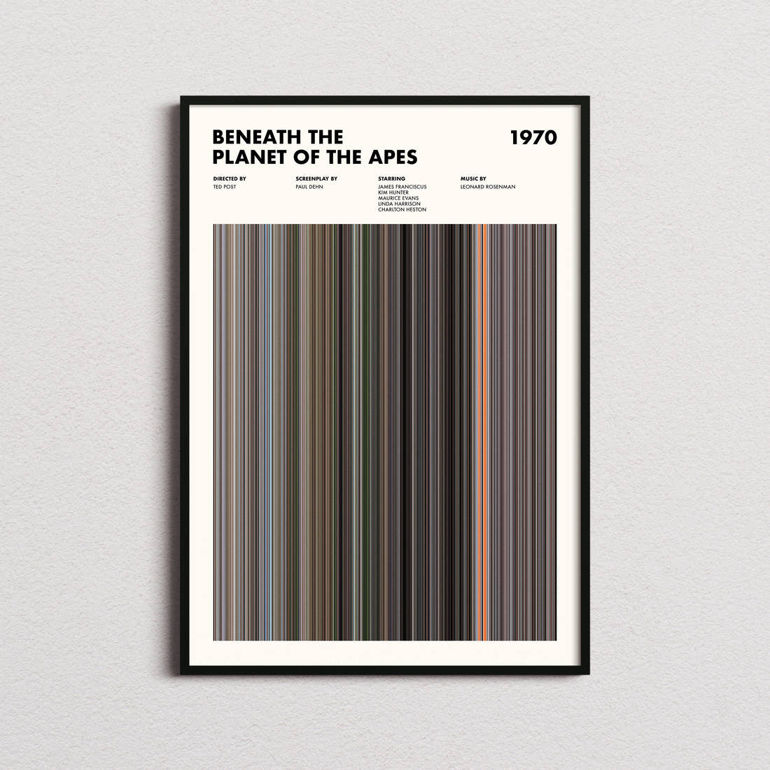 Beneath the Planet of the Apes Movie Barcode Poster