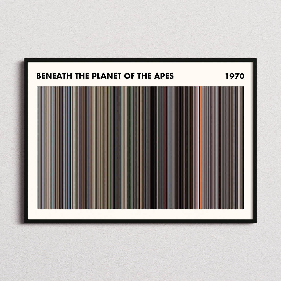 Beneath the Planet of the Apes Movie Barcode Poster - Simplified