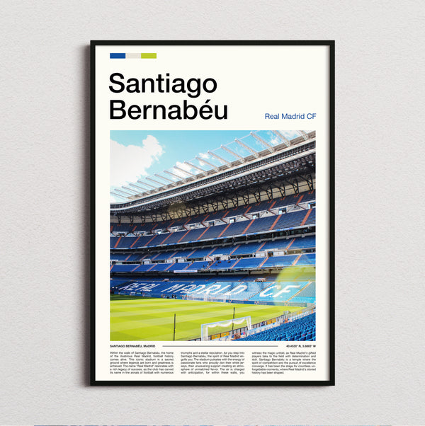 Bernabeu Stadium Print framed and photographed straight on