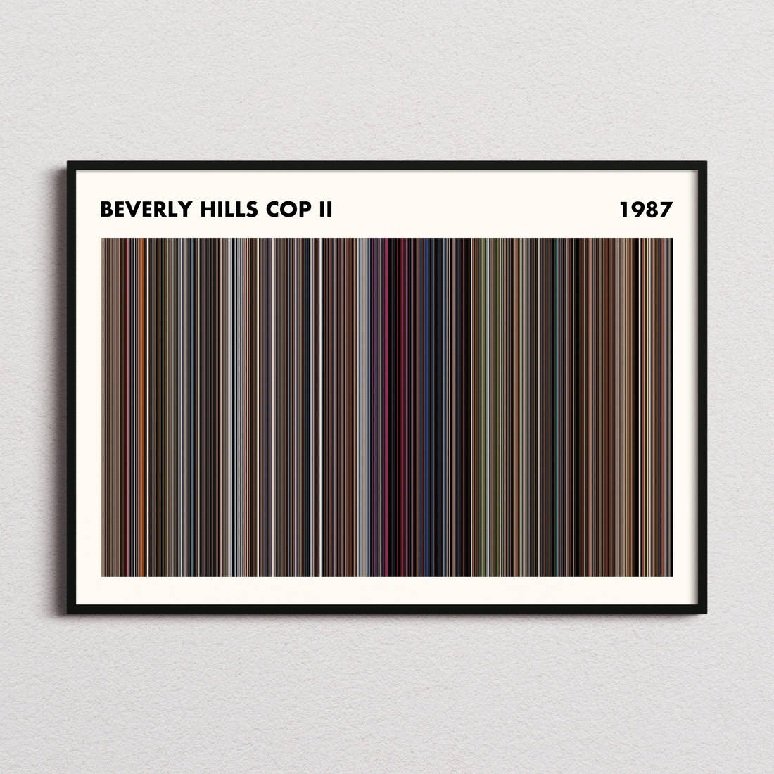 Beverly Hills Cop II Movie Barcode Poster - Simplified