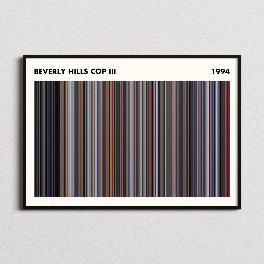 Beverly Hills Cop III Movie Barcode Poster - Simplified