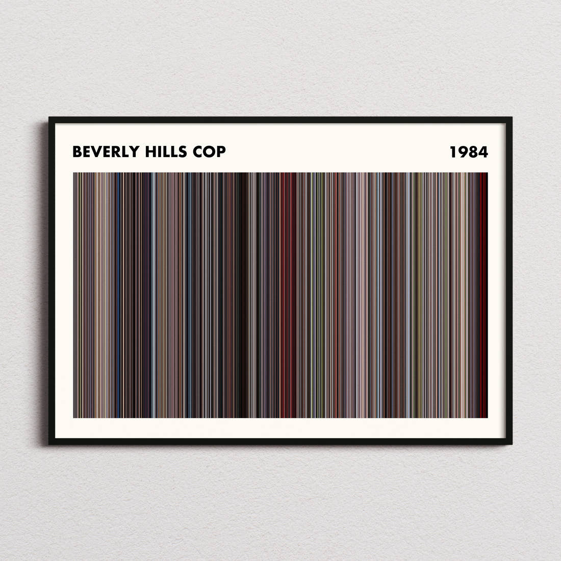 Beverly Hills Cop Movie Barcode Poster - Simplified