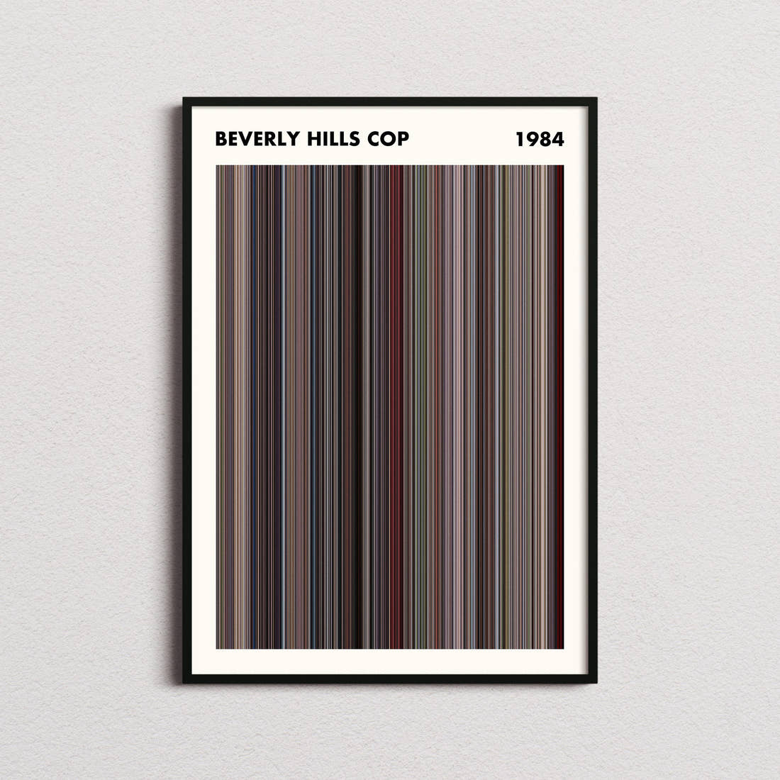 Beverly Hills Cop Movie Barcode Poster - Simplified