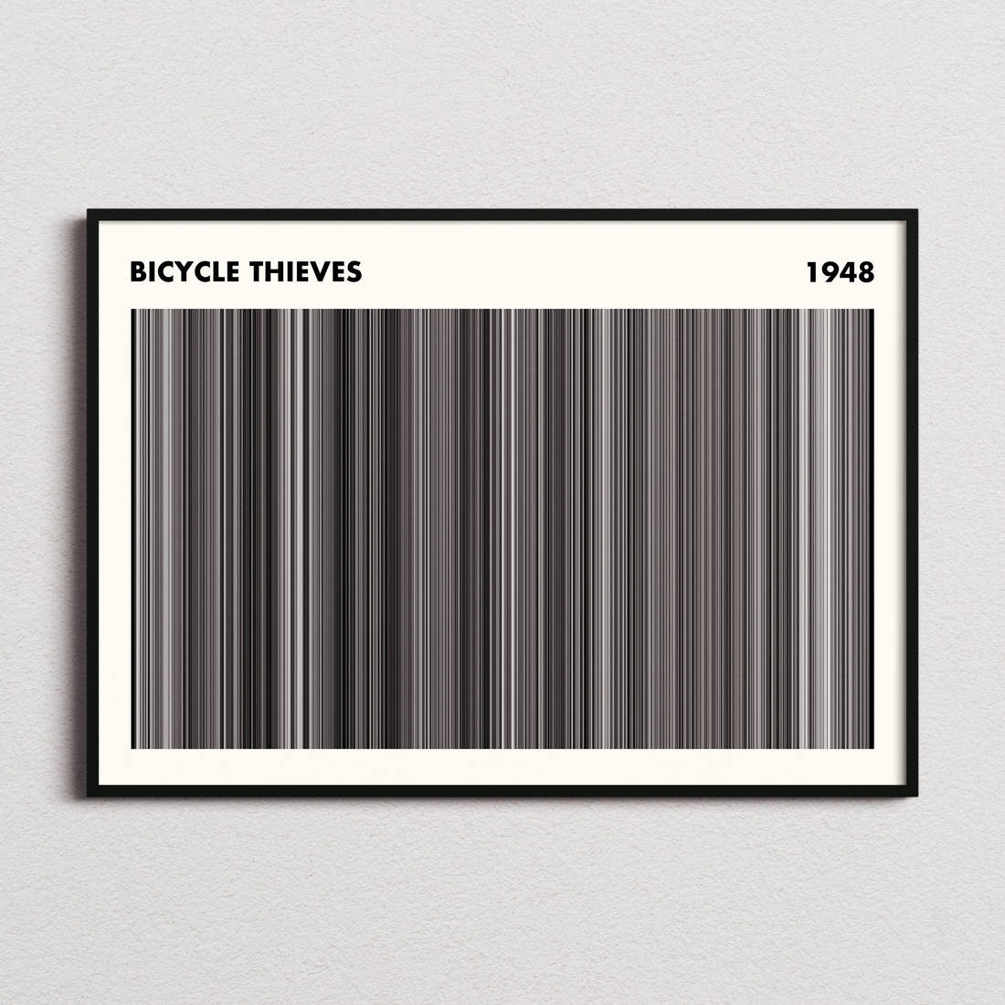 Bicycle Thieves Movie Barcode Poster - Simplified