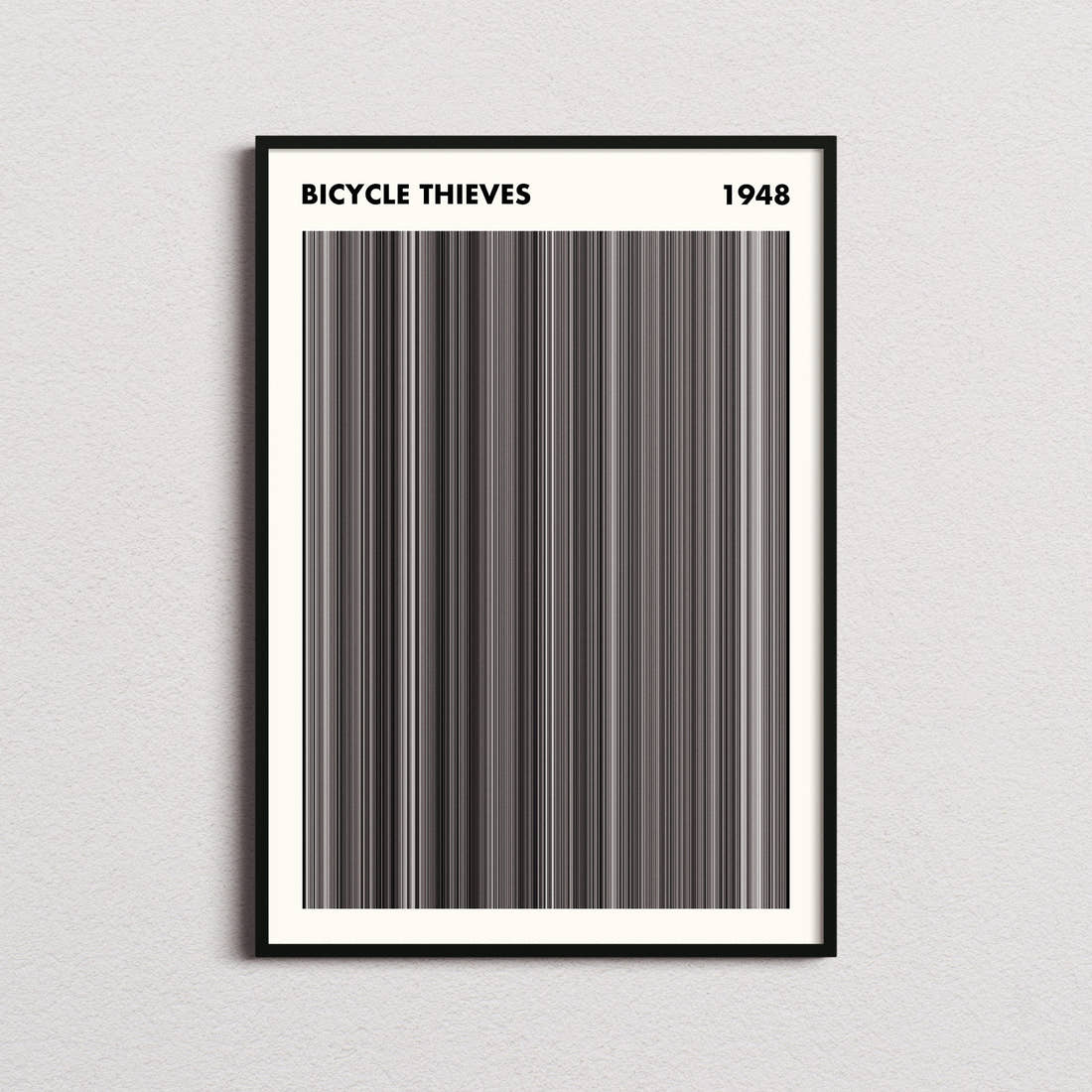 Bicycle Thieves Movie Barcode Poster - Simplified