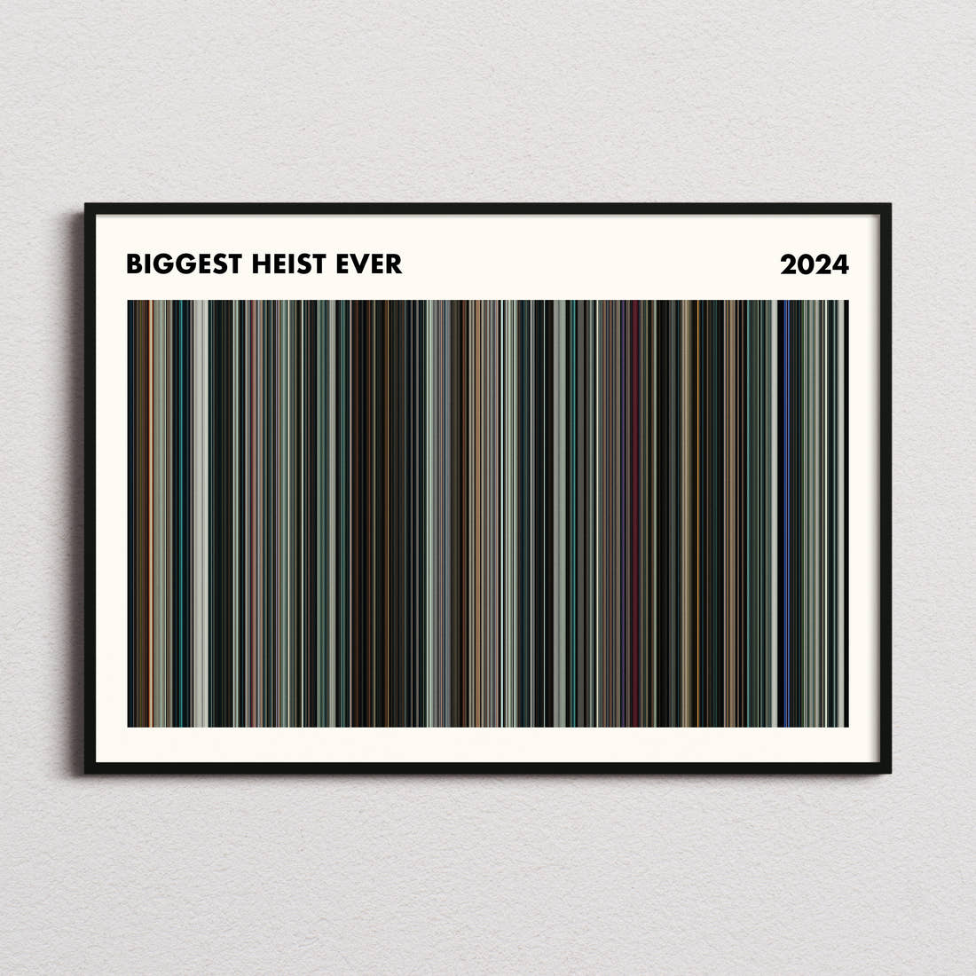 Biggest Heist Ever Movie Barcode Poster - Simplified