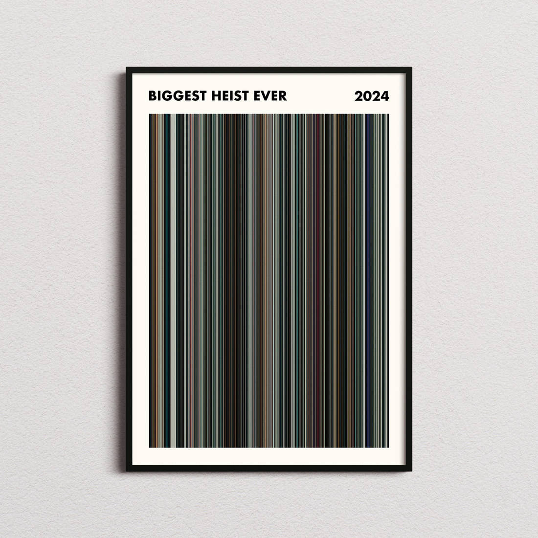 Biggest Heist Ever Movie Barcode Poster - Simplified