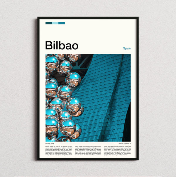 Bilbao - Mirrored Sphere Sculpture - Travel Print