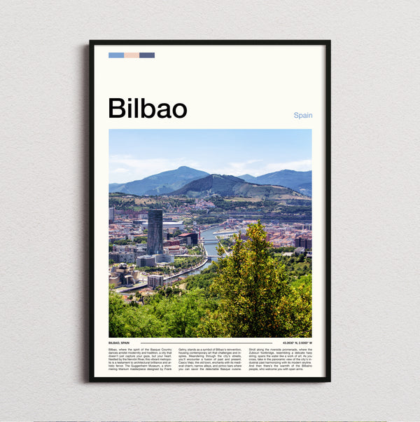 Bilbao - Aerial City View - Travel Print