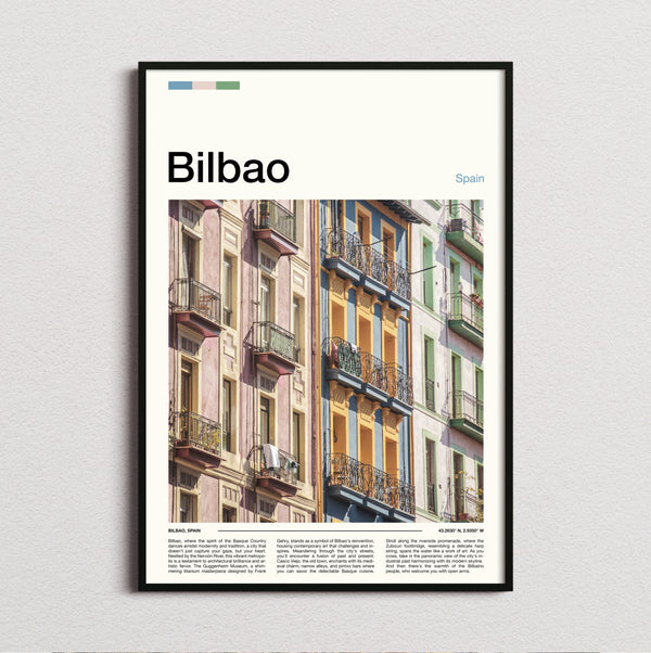 Bilbao - Colourful Window Shutters - Travel Print