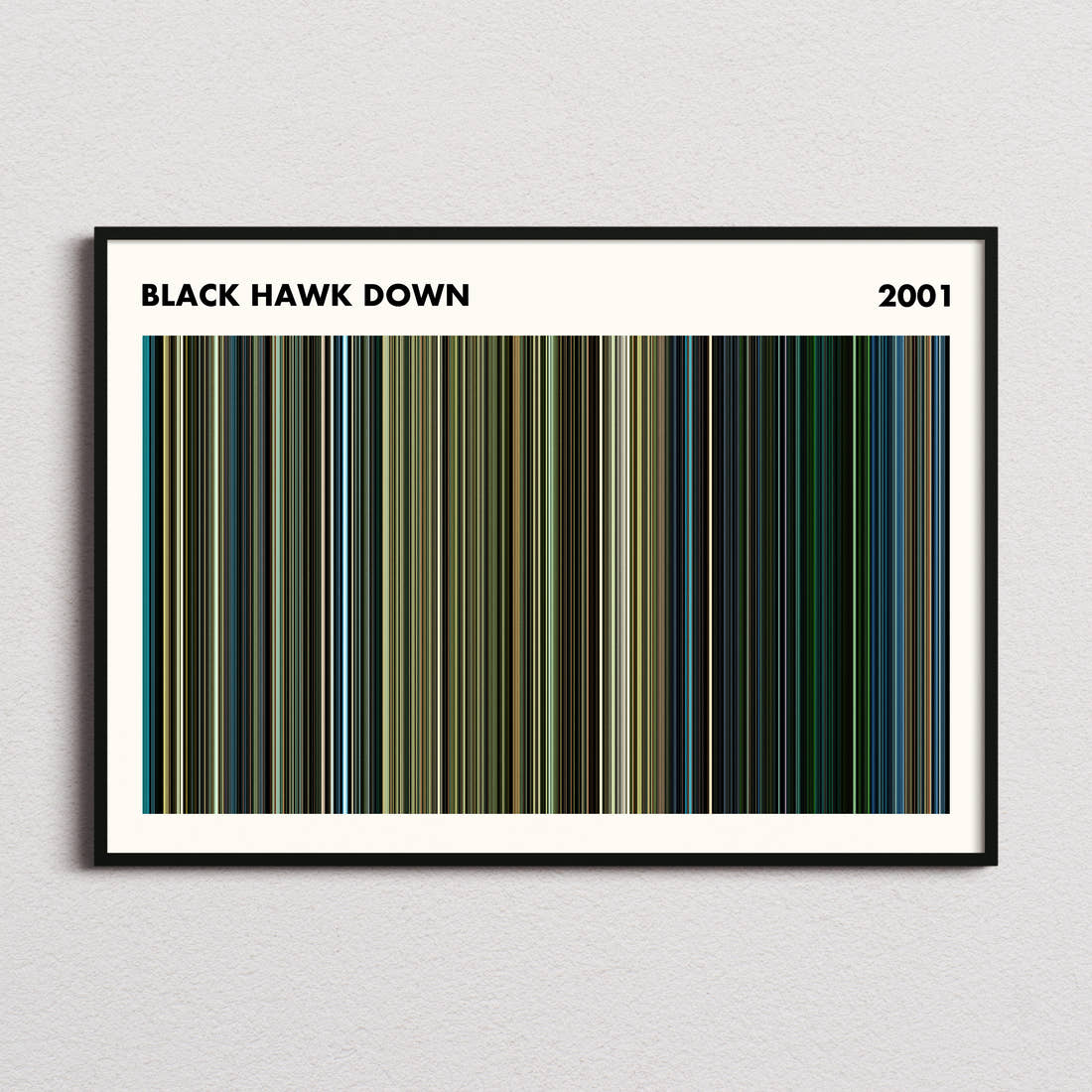Black Hawk Down Movie Barcode Poster - Simplified