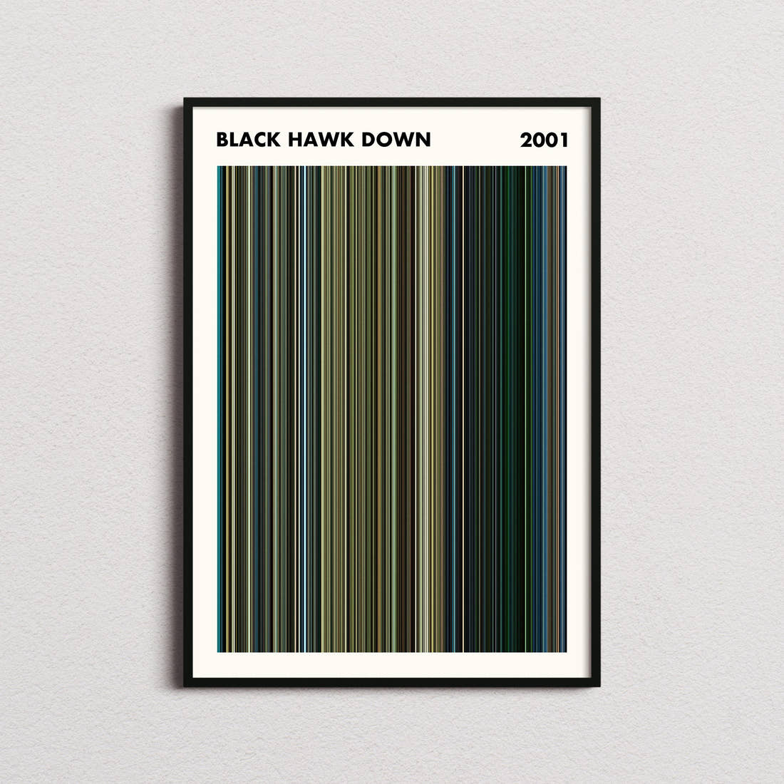 Black Hawk Down Movie Barcode Poster - Simplified