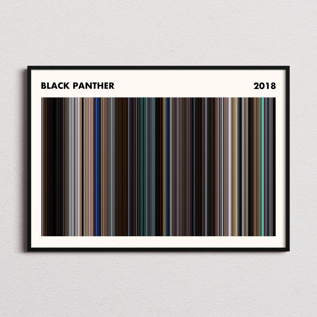Black Panther Movie Barcode Poster - Simplified