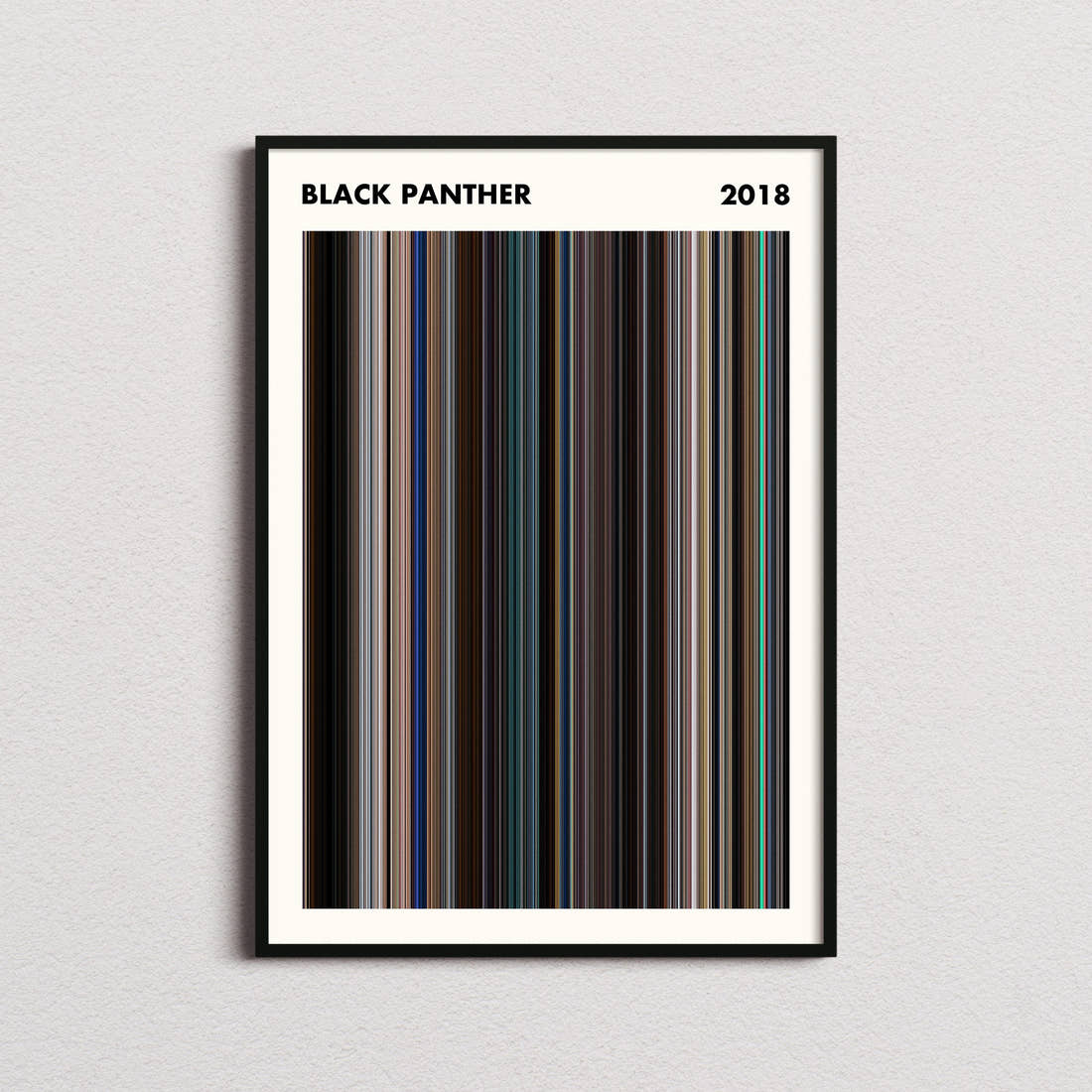 Black Panther Movie Barcode Poster - Simplified