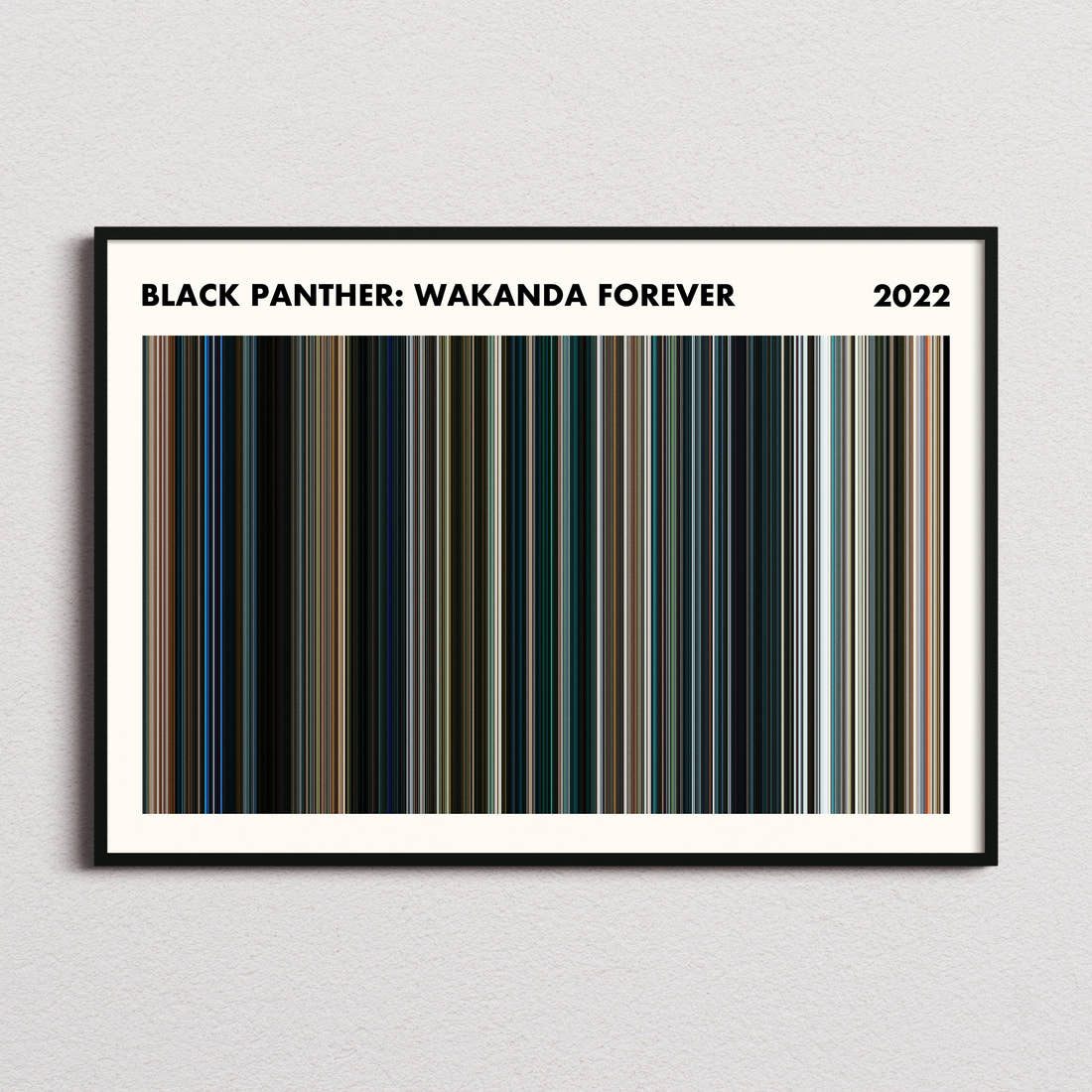 Black Panther: Wakanda Forever Movie Barcode Poster - Simplified