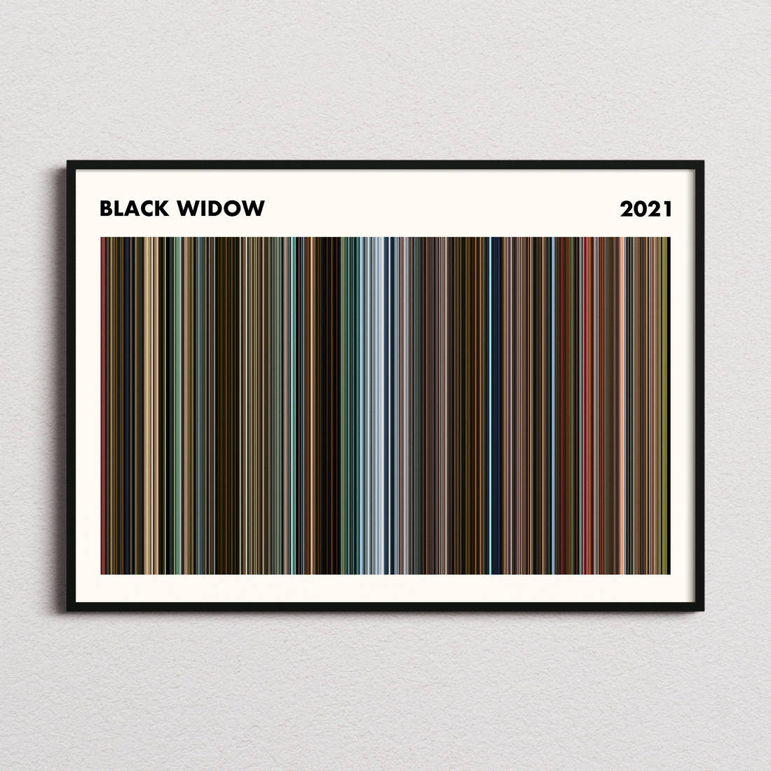 Black Widow Movie Barcode Poster - Simplified