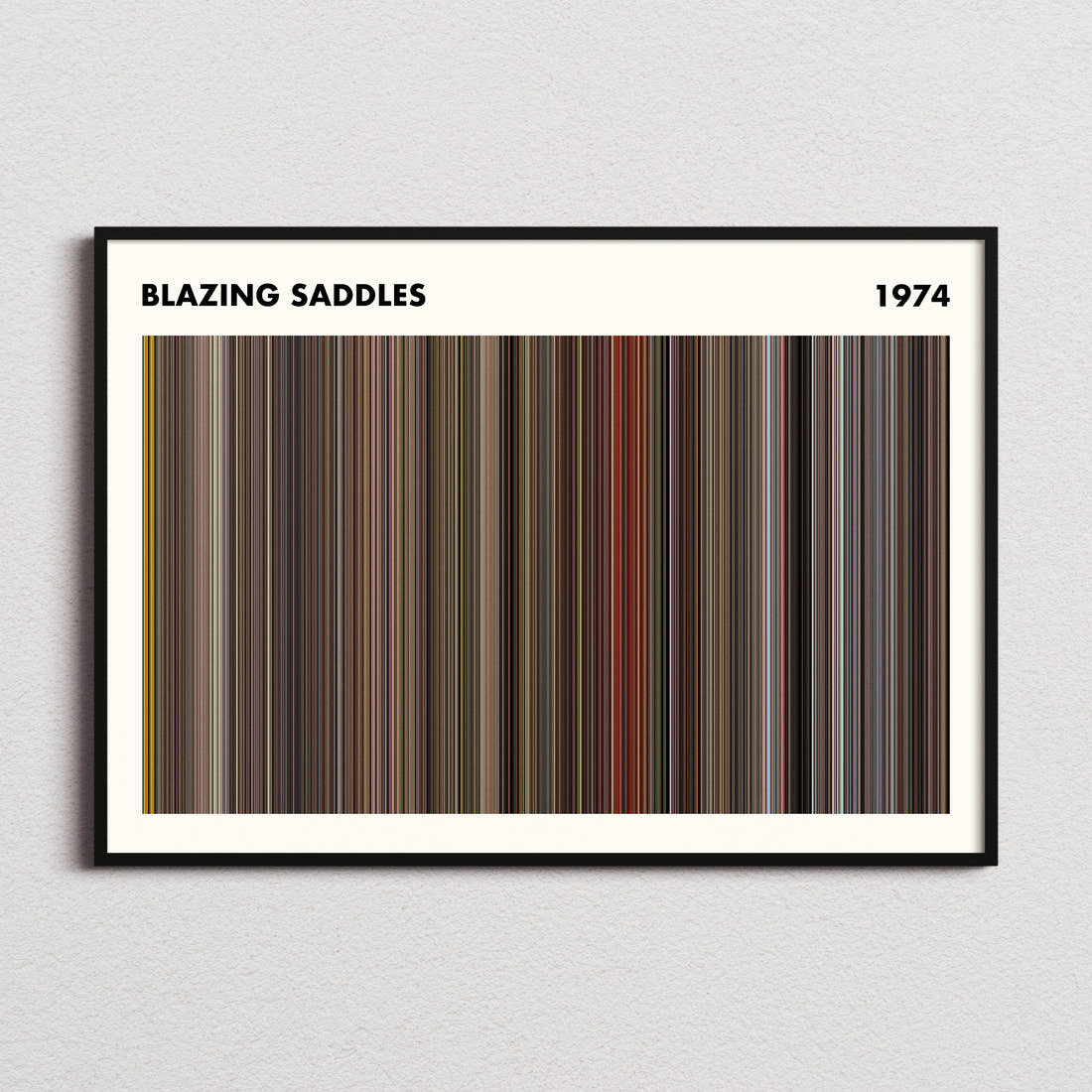 Blazing Saddles Movie Barcode Poster - Simplified