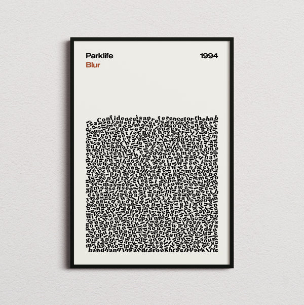 Blur Parklife Lyric Print