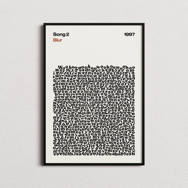 Blur Song 2 Lyric Print