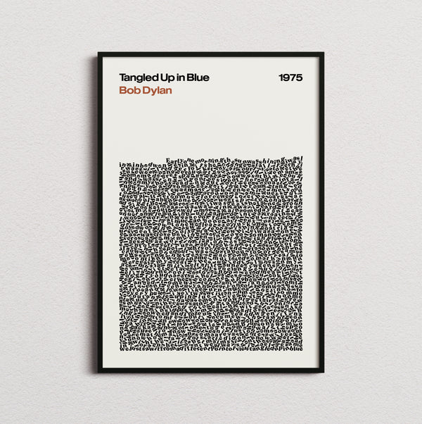 Bob Dylan Tangled Up In Blue Lyric Print