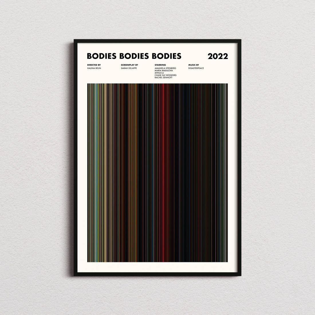 Bodies Bodies Bodies Movie Barcode Poster