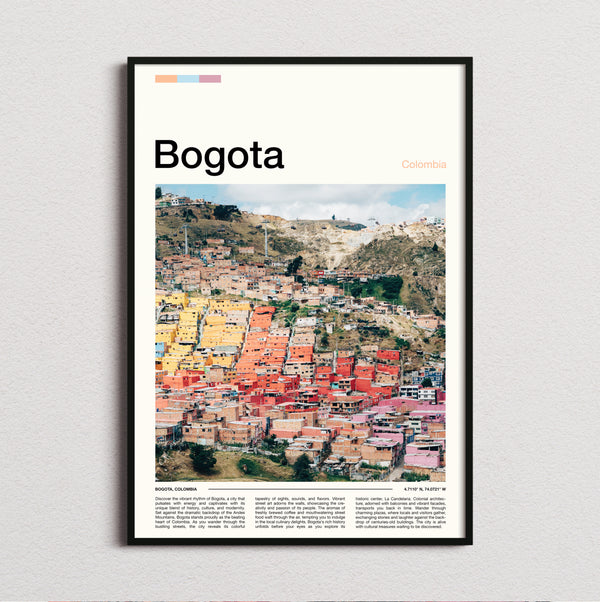 Bogota - Colourful Hillside Houses - Travel Print
