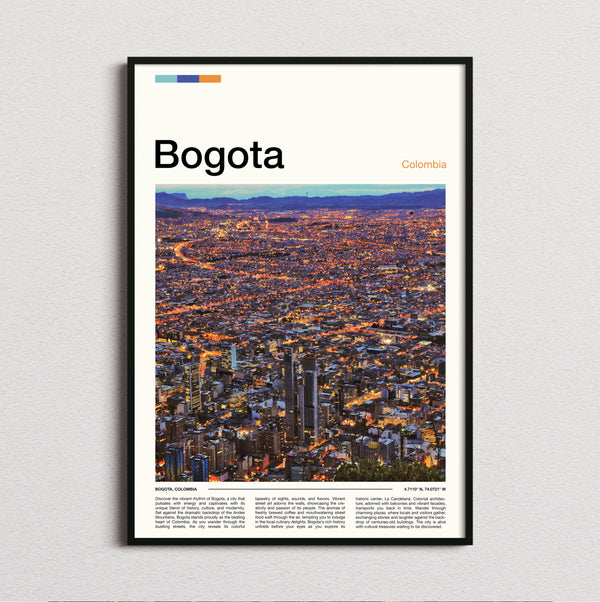Bogota - City Lights At Night - Travel Print