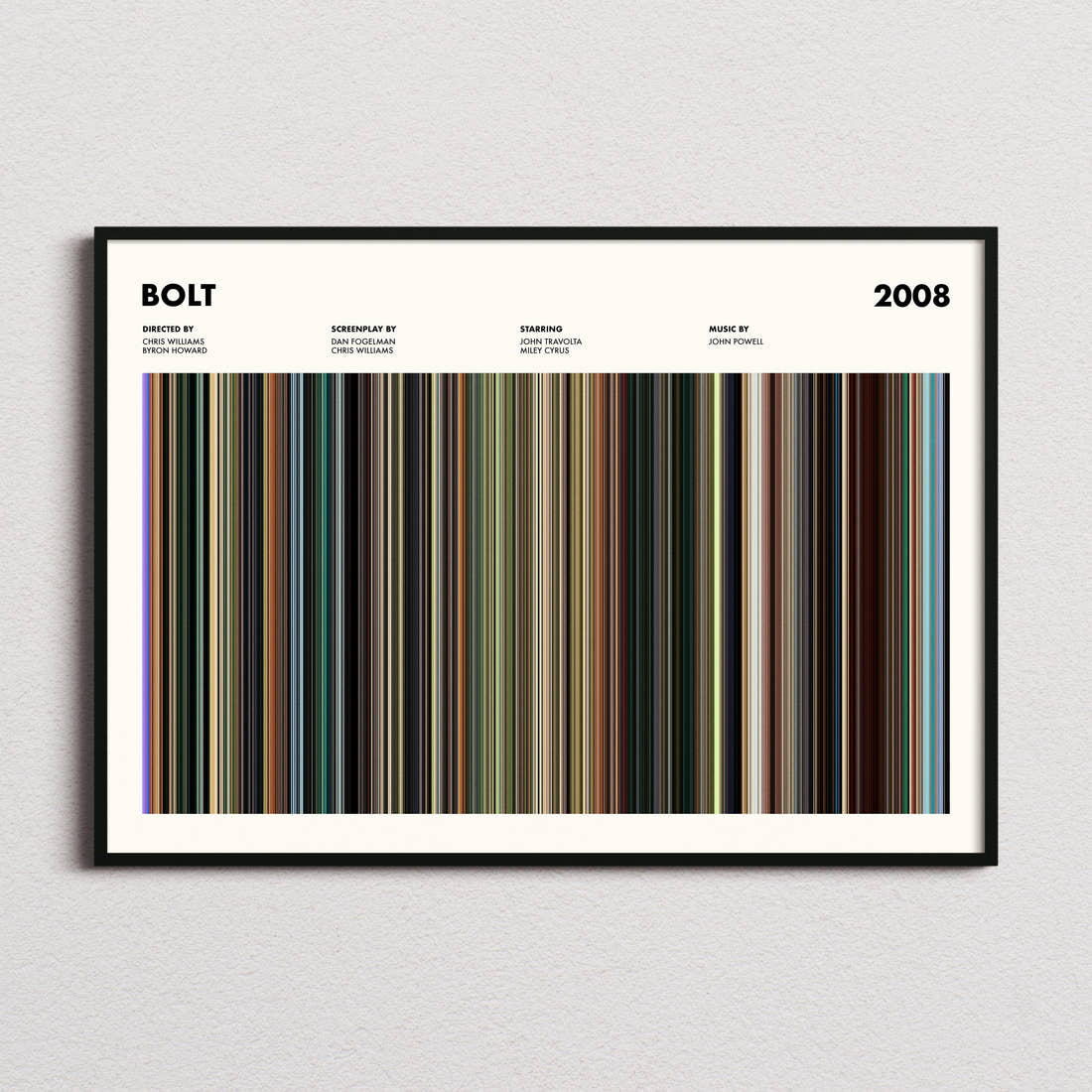 Bolt Movie Barcode Poster