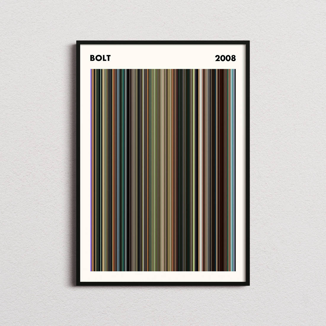 Bolt Movie Barcode Poster - Simplified