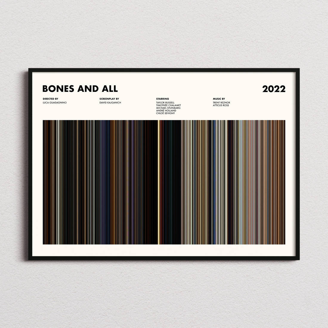 Bones and All Movie Barcode Poster