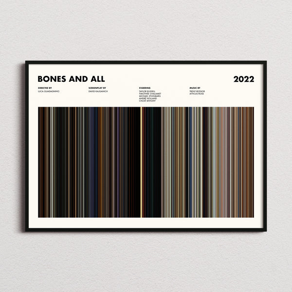 Bones and All Movie Barcode Poster