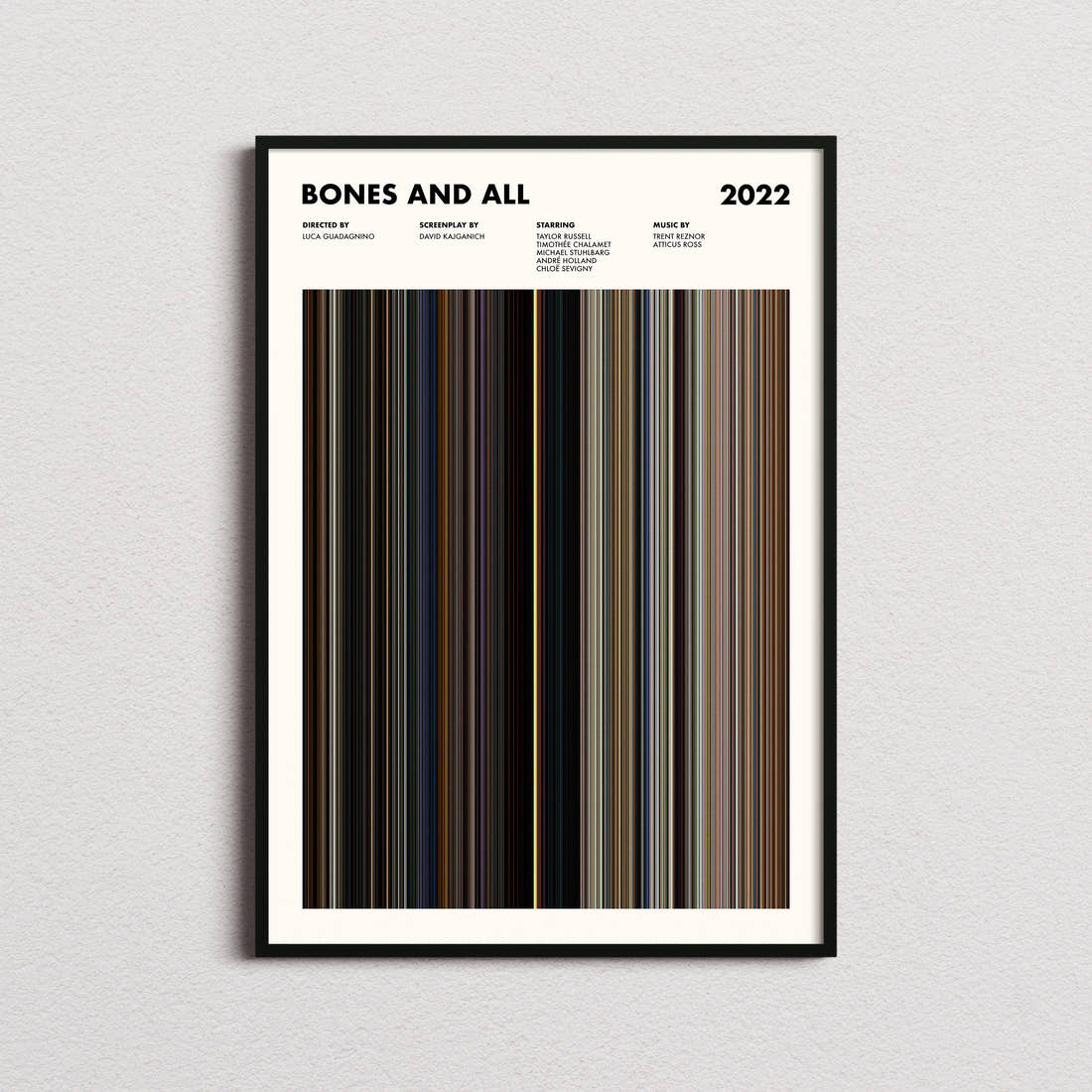 Bones and All Movie Barcode Poster
