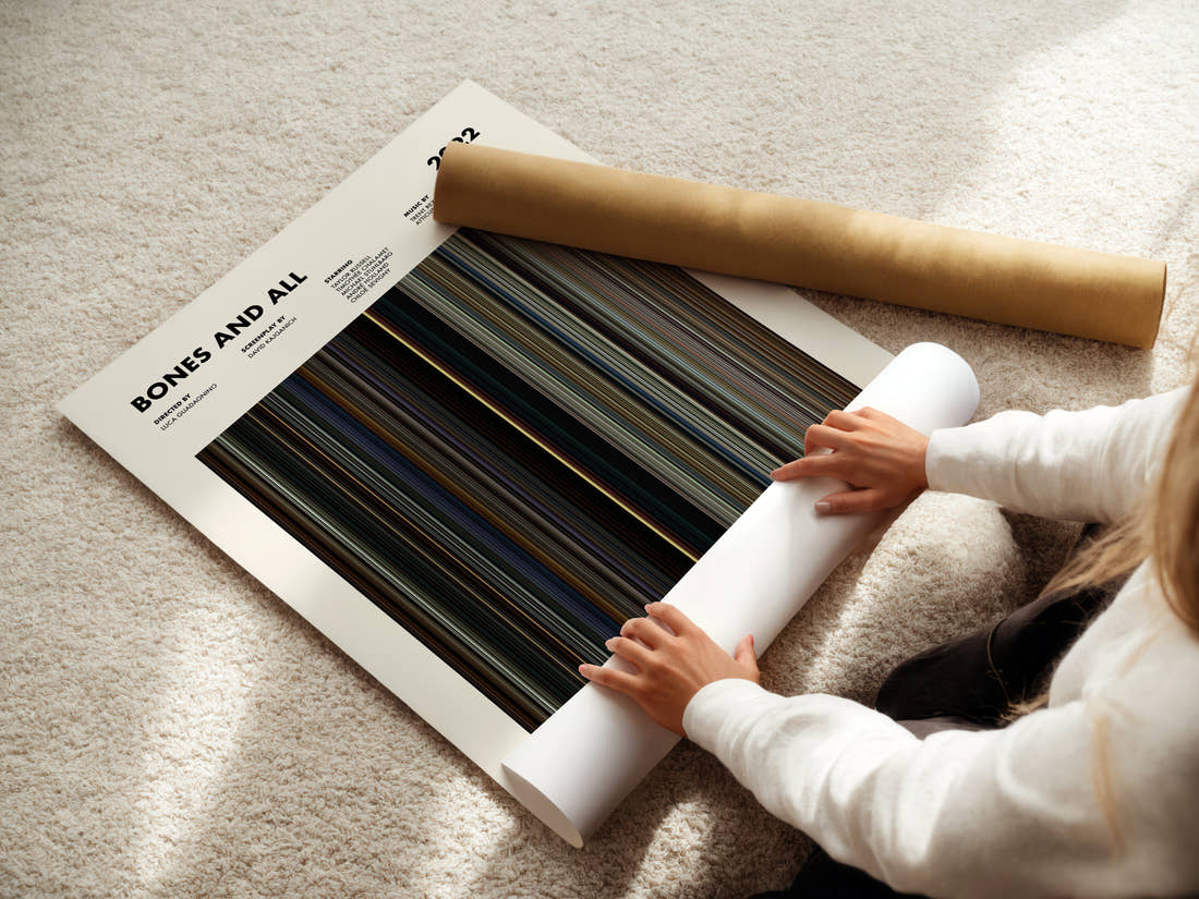 Bones and All Movie Barcode Poster