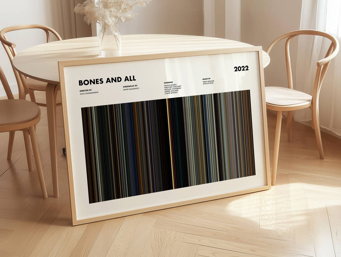 Bones and All Movie Barcode Poster