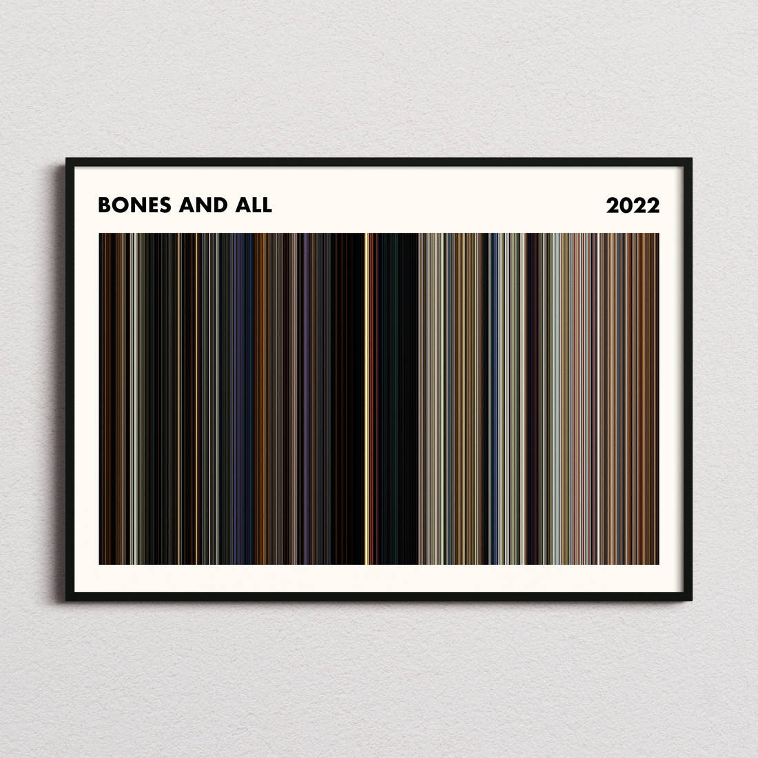 Bones and All Movie Barcode Poster - Simplified