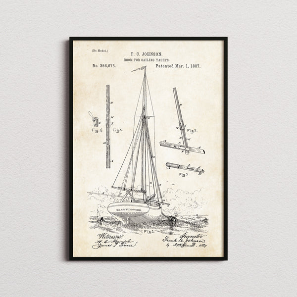 Boom For Sailing Yachts Patent Print