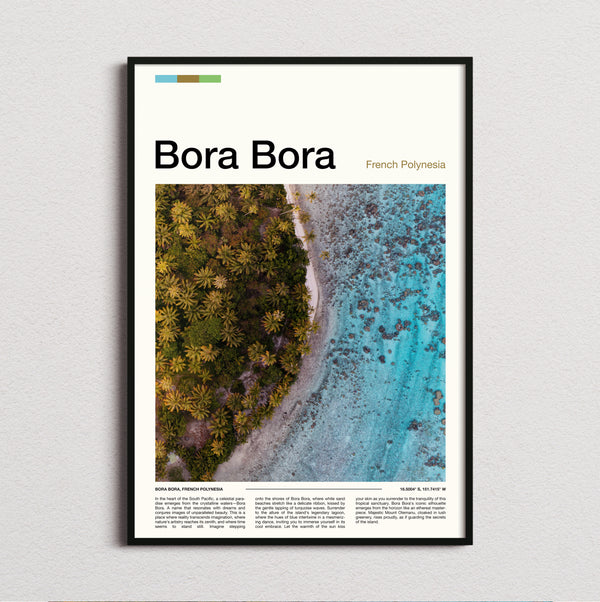 Bora Bora - Aerial View Of Lagoon - Travel Print
