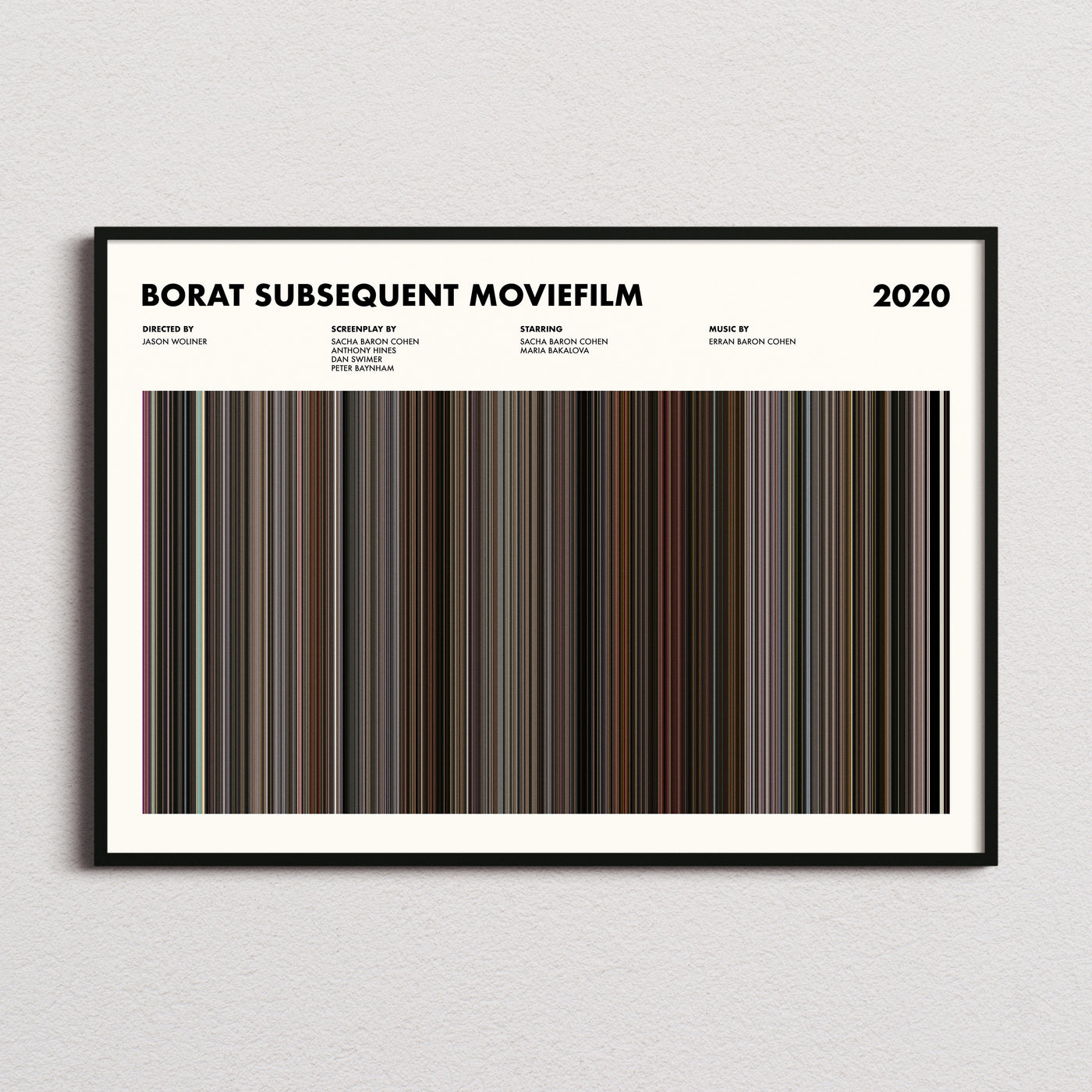 Borat Subsequent Moviefilm Movie Barcode Poster