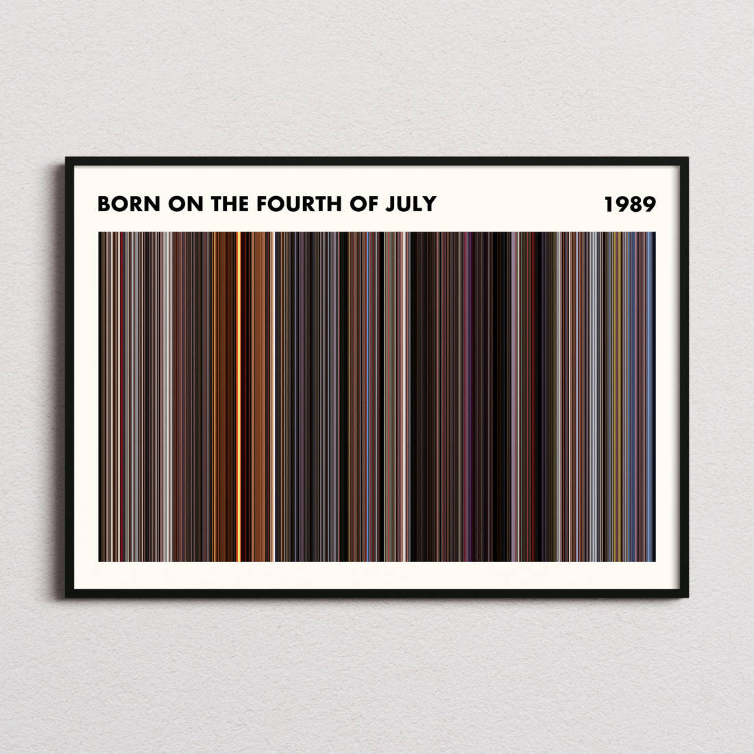 Born on the Fourth of July Movie Barcode Poster - Simplified