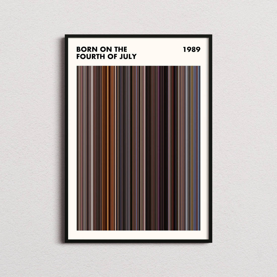 Born on the Fourth of July Movie Barcode Poster - Simplified