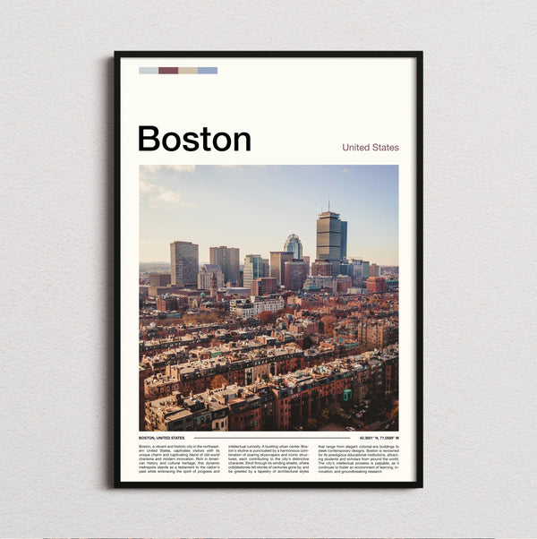 Boston - Downtown Skyline - Travel Print