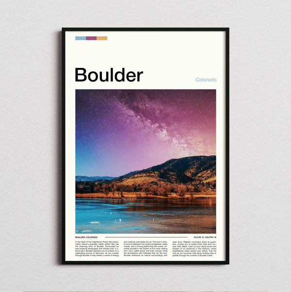 Boulder - Starry Sky Over Lake - Travel Print