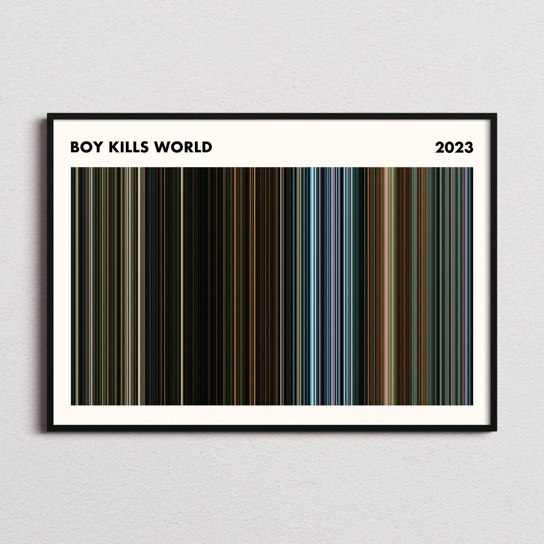 Boy Kills World Movie Barcode Poster - Simplified