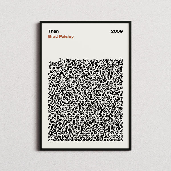 Brad Paisley Then Lyric Print