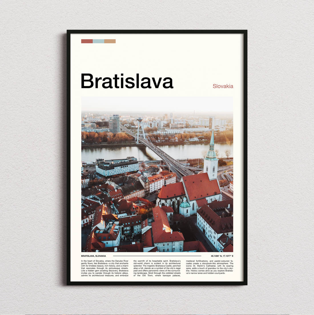 Bratislava St Martin's Cathedral Travel Print framed and photographed straight on