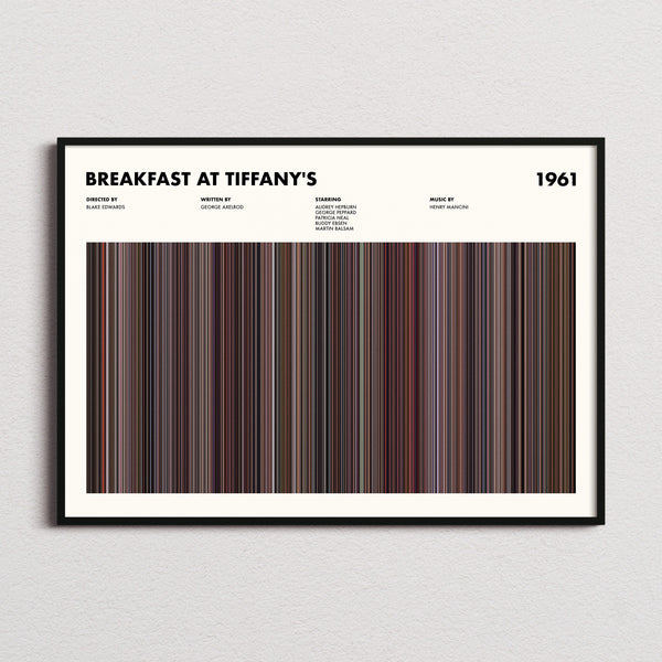Breakfast at Tiffany's Movie Barcode Poster