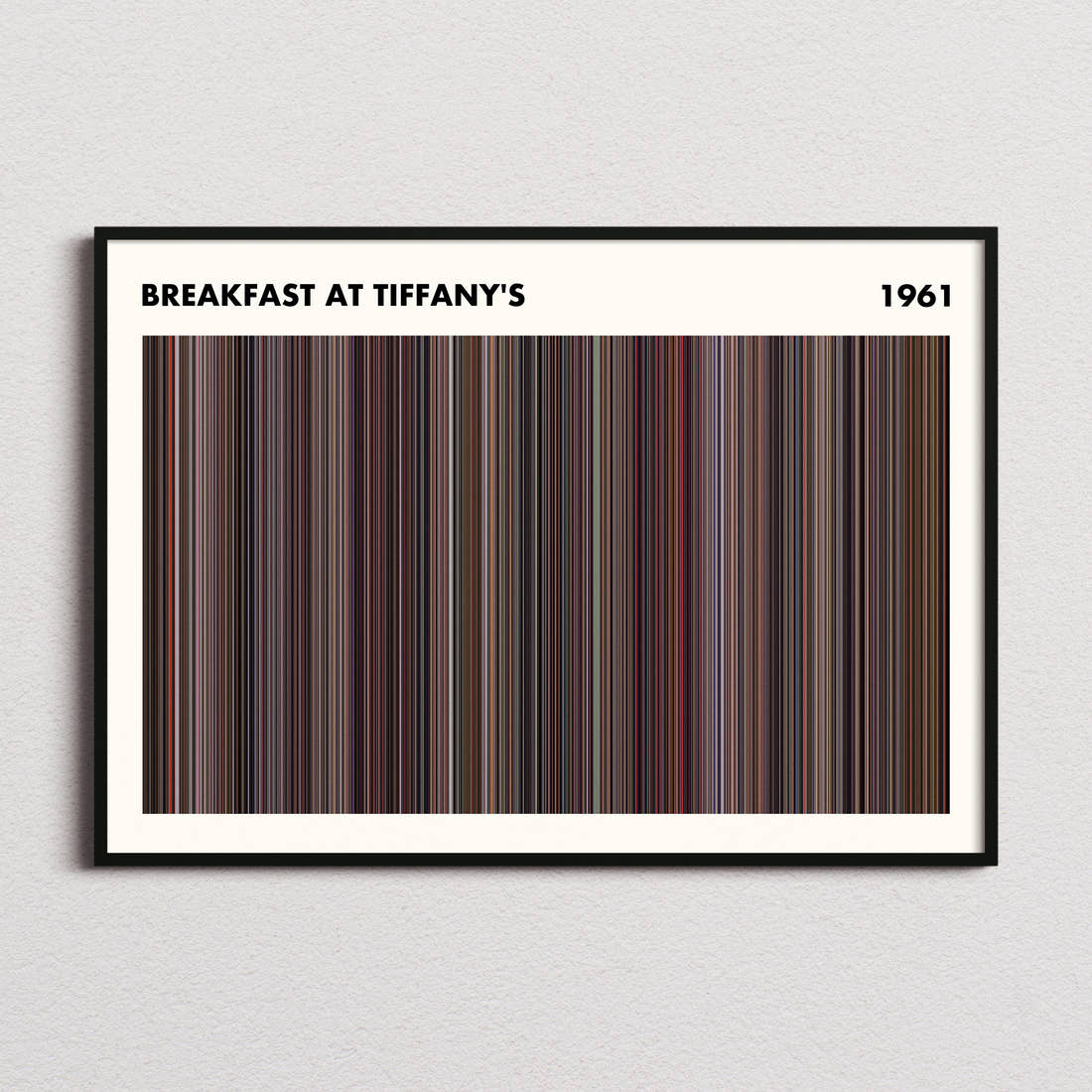 Breakfast at Tiffany's Movie Barcode Poster - Simplified