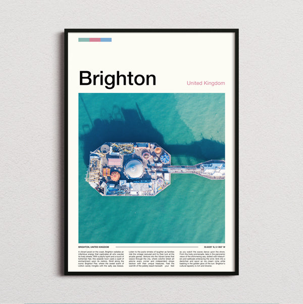 Brighton - Palace Pier From Above - Travel Print