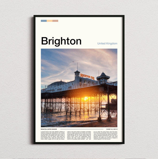 Brighton - Palace Pier At Sunset - Travel Print