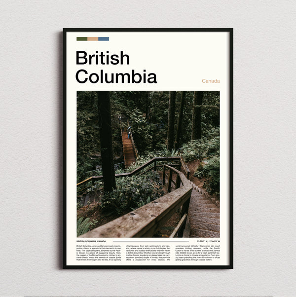 British Columbia - Wooden Forest Steps - Travel Print
